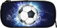 Blue sports pencil case with soccer motif, spacious and durable pencil case with zippers, soccer pencil case Soccer Blue Soccer Blue
