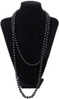 Black Pearl Necklace Extra Long Faux Pearl Chain Multi-Layer Sweater Necklace for Women