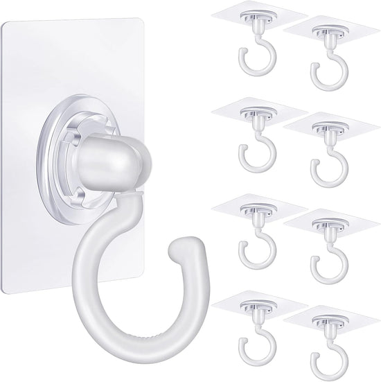 9 pcs self-adhesive ceiling hooks white under cabinet hooks plastic heavy duty self-adhesive hooks tool hooks for ceiling hanging