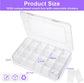 18-Compartment Snack Box, 2 Pieces Snack Plates with Lids for Candy, Nuts, Snacks, Adjustable Plastic Storage Box for Jewelry, Transparent Sorting Boxes 18 compartments-2 pieces