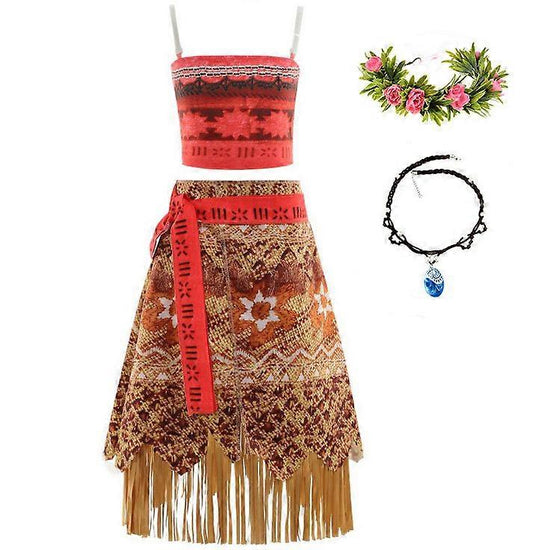 Vaiana Cosplay Costume for Girls Halloween Masquerade Carnival Party with Accessories Size 130