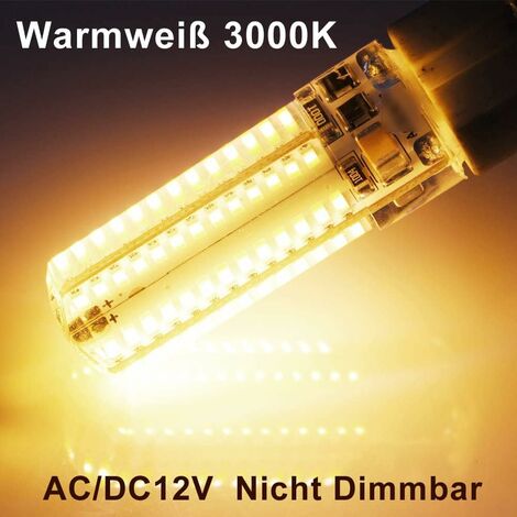 GY6.35 LED bulb, LED G6.35 12V, 7W halogen bulb equivalent to 50W, warm white 3000K, 360° beam angle, for cabinet lighting, non-dimmable (2_MGF
