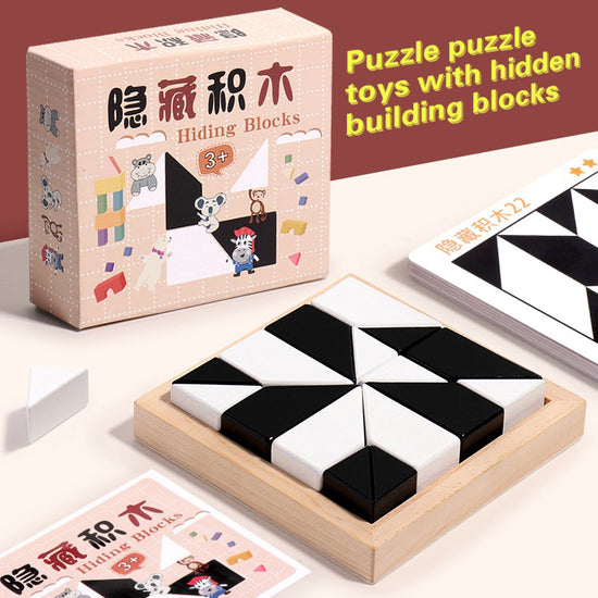 Hidden Block Puzzle Puzzle Toys Wooden Puzzle C