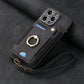 Leather RFID Anti-Theft Phone Case with Strap Compatible with iPhone 15 Pro Max Black Card Holder Loop Buckle