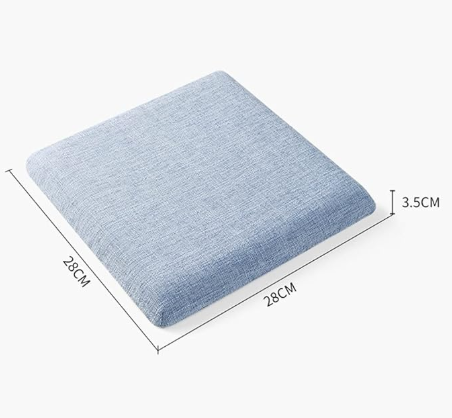 Square bar stool cushion with ties, breathable and non-slip square chair pad, 28*28*3.5 cm memory foam children&