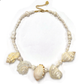 Five vintage-style white conch shell pearl pendant necklace, lightweight jewelry, women&