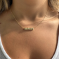 Custom letter necklace with a complete set of letter beads from A to Z, 10mm heart pendant, three colors available, chain accessory included - Gold
