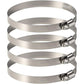 4 pcs Stainless Steel Hose Clamps - Adjustable For Fixing Flexible Hoses (141Mm-165Mm)