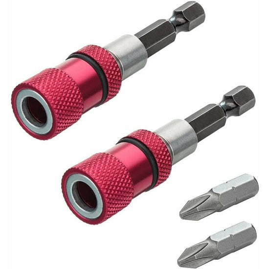 2 pcs Magnetic Bit Holder With Depth Stop 1/4 Inch Screwdriver Chuck Magnetic Drywall Socket Screwdriver Bits For Quick