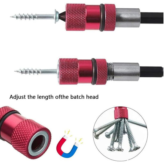 2 pcs Magnetic Bit Holder With Depth Stop 1/4 Inch Screwdriver Chuck Magnetic Drywall Socket Screwdriver Bits For Quick