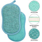 Reusable Microfiber Antibacterial Washable Dish Sponge Scouring Pads Double Sponge For Non-Stick Pans Pots (4 pcs
