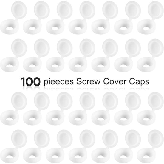 Plastic Hinged Screw Covers Fold Screw Covers Washer Flip Tops White