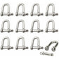 Stainless Steel Shackle 12 pcs M4 Stainless Steel Shackle Lifting Shackle Chain D Ring Shackle Pin Screw Buckle
