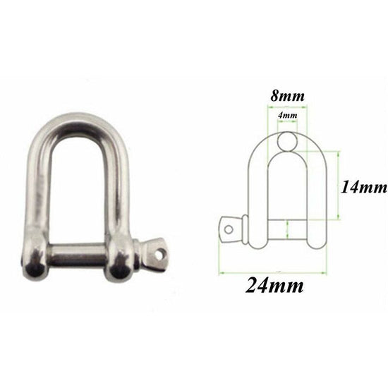 Stainless Steel Shackle 12 pcs M4 Stainless Steel Shackle Lifting Shackle Chain D Ring Shackle Pin Screw Buckle