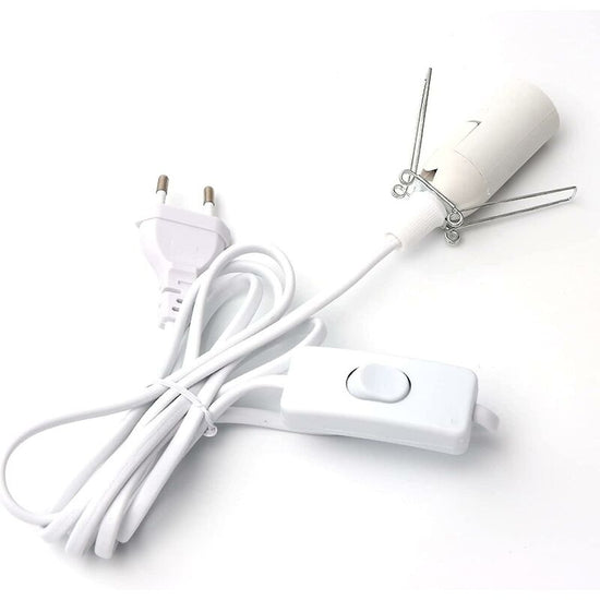 Salt Lamp Cable With Switch - E14-1.8M - Salt Lamp Socket, White