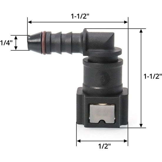 2 pcs Car Fuel Line Connector, Fuel Line Connector, 90 Degree Quick Connector, Plastic 7.89Mm Id6 Connector