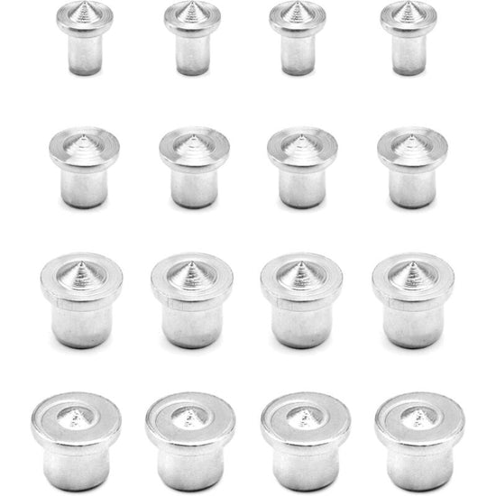 16 pcs Wood Dowel Centers, Stainless Steel Drill Guide Tool, 6/8/10/12Mm