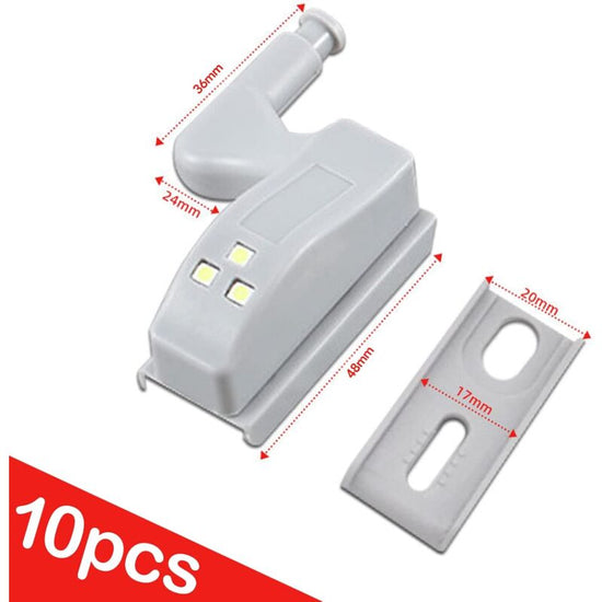 10 pcs Universal Hinge Lights Cabinet Light Warm White Color 12V 23A Battery For Kitchen Home Furniture Wardrobe