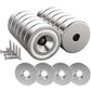 12 pcs Neodymium Magnets 10Kg Force 20 X 7Mm With Hole And Capsule, Countersunk Pot Magnet With Screws And 12 Steel