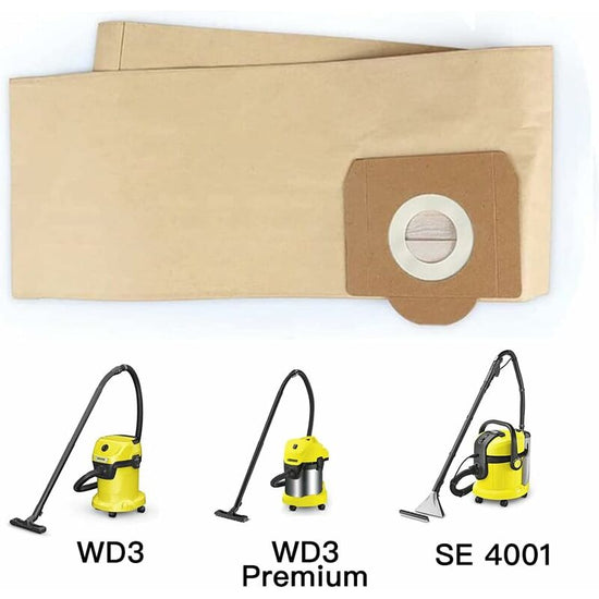 5 pcs Upright Vacuum Cleaner Bag, For Karcher Wd3, Wd 3 Premium, Wd3200, Wd3500P, A2204, A2204, A2534, Se4001,