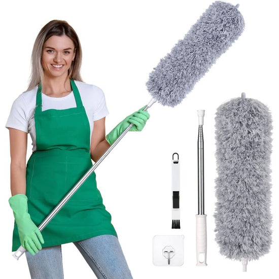 Duster, Telescopic Duster, Microfiber Duster With Stainless Steel Handle, Washable Duster Perfect For Removing Dust In