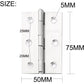 10 pcs Stainless Steel Home Furniture Hardware Door Hinge Long 75Mm X 50Mm