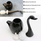 Swan Shape Toilet Brush Set, Toilet Brush Holder, Toilet Brush Holder And Stand, For Bathroom (Black)