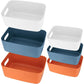 6 Pieces Plastic Storage Basket With Handles, Small Storage Box Organizer For Bathroom, Kitchen, Bedroom, Cosmetics,