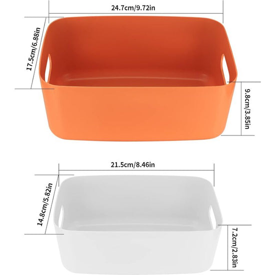 6 Pieces Plastic Storage Basket With Handles, Small Storage Box Organizer For Bathroom, Kitchen, Bedroom, Cosmetics,