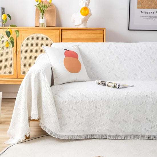 Multifunction Sofa Towel Bed Cover Large Size Sofa Cover 3 Seater 180X230Cm White