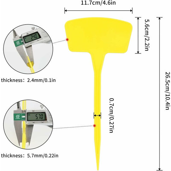 30 pcs 26.5Cm Large Plastic Plant Label,Garden Tags Markers Name,Plant Labels Waterproof Plant Tag Tall Outdoor,Yellow