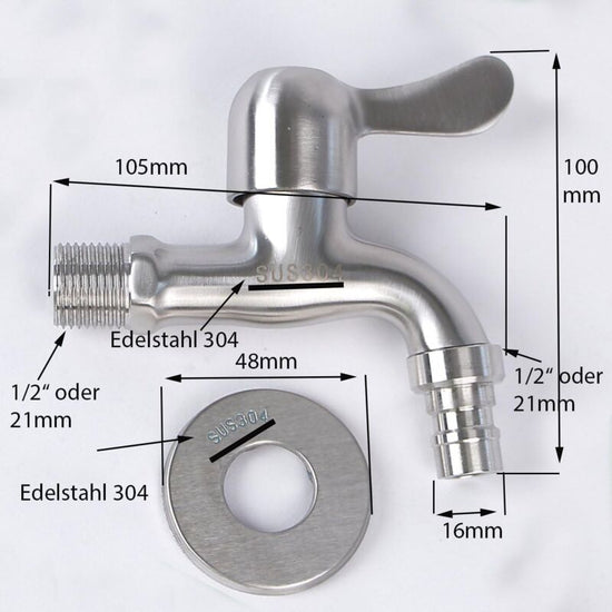 304 Stainless Steel Faucet 1/2&