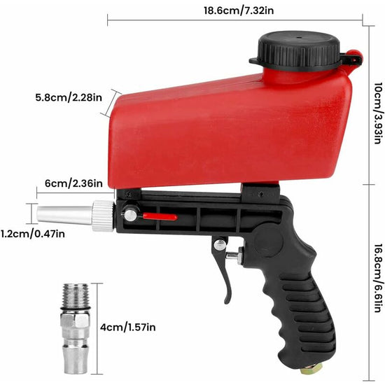 Sandblasting Gun, Portable Sandblaster Pneumatic Sandblaster, Pneumatic Sandblasting Gun With Hopper For Removing Paint