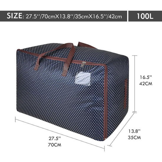100L Garment Bags, Thick Oversized Organizer Storage Bag, Travel Bag (Blue)
