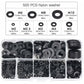 500 pcs Black Plastic Washers Lock Washers Fasteners, Self-Locking Washer Assortment Mechanical Washer M2.5 M3 M4 M5 M6