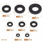 500 pcs Black Plastic Washers Lock Washers Fasteners, Self-Locking Washer Assortment Mechanical Washer M2.5 M3 M4 M5 M6