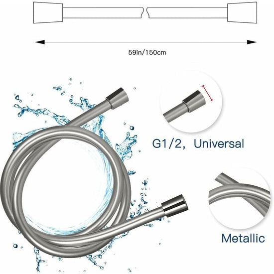Pvc Shower Bath Hose Extra Replacement Bathroom Extension 1.5M Flexible Hose Handheld Shower Hose (G1/2，1.5M)