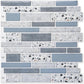 10 Pieces, Adhesive Wall Tiles, Vinyl Kitchen Backsplash, Marble Wall Stickers, Blue, 30X30Cm