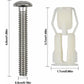 2 pcs Toilet Lid Expansion Screw Toilet Seat Fixing Screw Toilet Seat Fixing Set Toilet Lid Replacement Parts
