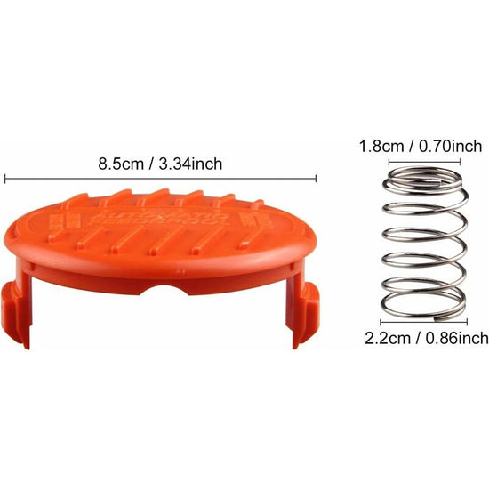 4 Pack Spool Caps + 4 Spring Replacement Parts Compatible With Black+Decker Rc-100-P String Trimmers