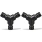 Plastic Snap On Hose Splitter (3 Way) Y Male Garden Hose Connector Y-Connector 2 Pack