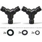 Plastic Snap On Hose Splitter (3 Way) Y Male Garden Hose Connector Y-Connector 2 Pack