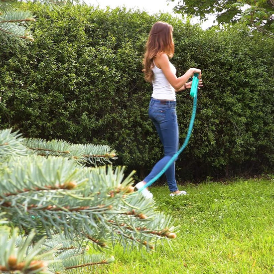 Garden Hose, Flat Irrigation Water Lance, For Garden, Holes, Ready To Connect, 7.5 Meters, Green