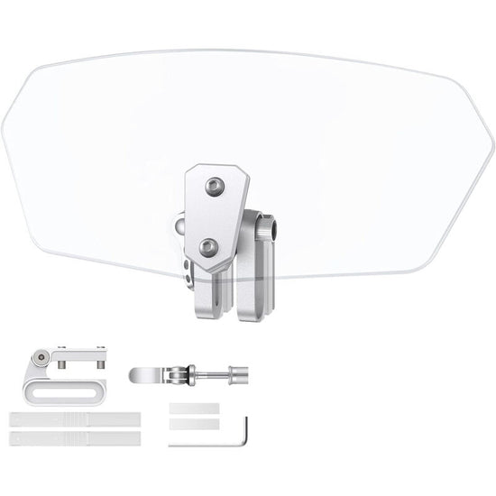 Motorcycle Windshield Adjustable Clip On Windscreen Extension Spoiler Wind Deflector For Motorcycle-Transparent