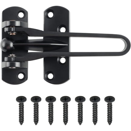 Secondary Door Lock, Security Door Chains, Sliding Door Lock, Stainless Steel Swing Bar, Security Door Lock, Matte Black