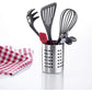 Cutlery Drainer/Utensil Holder, ROund, Diameter: 10 Cm, Height: 13 Cm, Stainless Steel, Silver