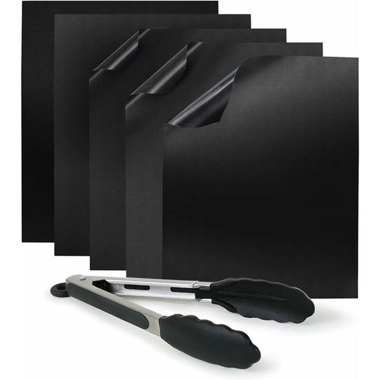 Teflon Bbq Baking Sheets (5 Pack) - Non-Stick Cooking Mat For Bbq, Grill & Oven (5X Rectangular 40X30Cm)