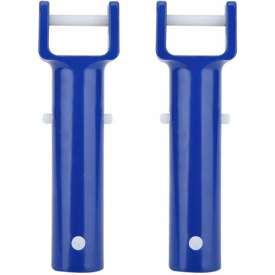 2 pcs V-Shaped Head Handle, Blue Swimming Pool V-Shaped Clip Brush Head Handle Replacement Pool Accessories