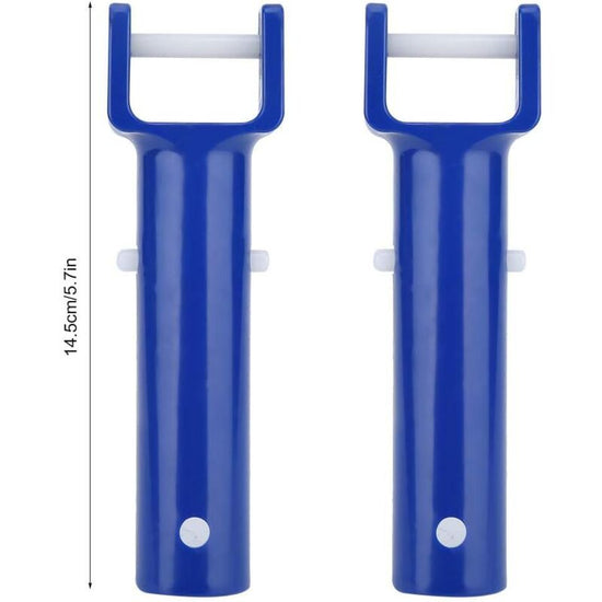 2 pcs V-Shaped Head Handle, Blue Swimming Pool V-Shaped Clip Brush Head Handle Replacement Pool Accessories