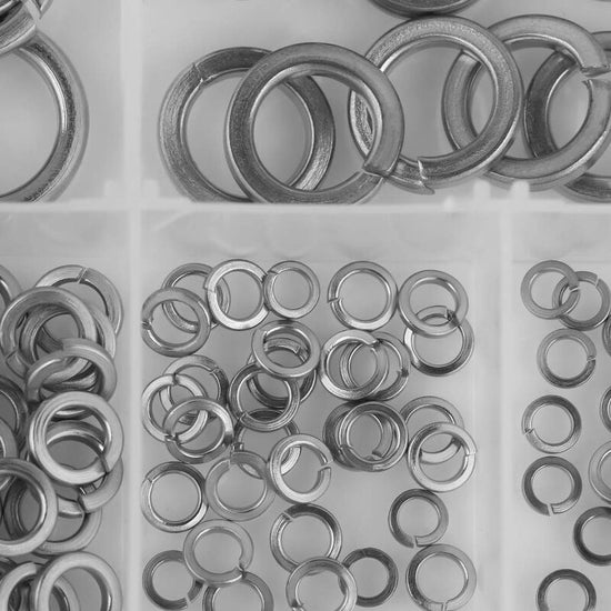 180 pcs 8 Size 304 Stainless Steel Spring Washer Assortment Kit, Spring Washers Kit M2.5 M3 M4 M5 M6 M8 M10